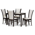 5-Piece White Faux Leather Dining Set Y6073