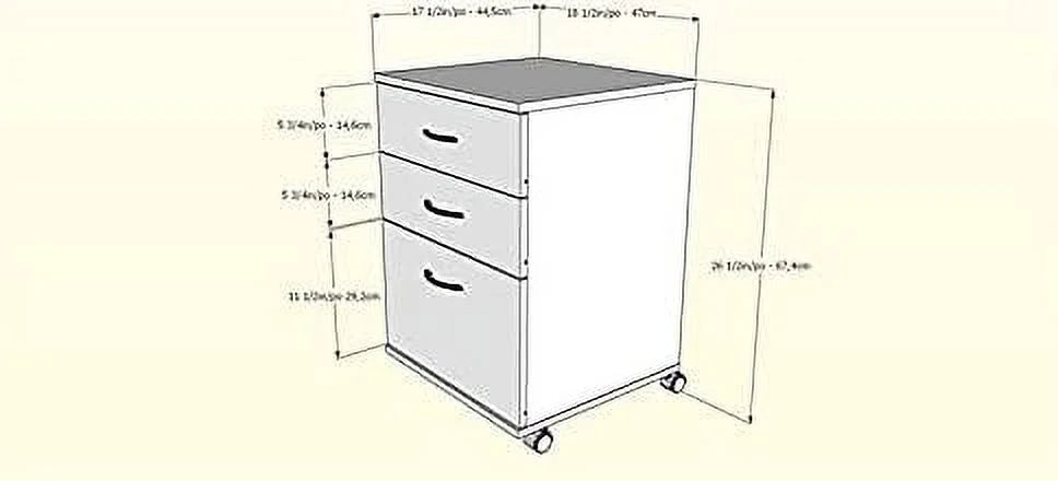3 Drawer Wood Filing Cabinet F555