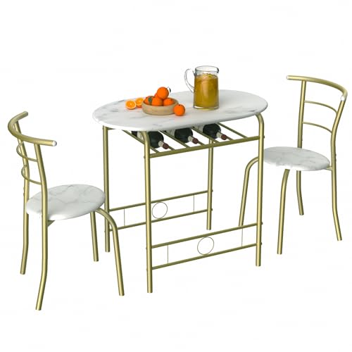 3-Piece Dining Table Set with Wine Rack Y14492