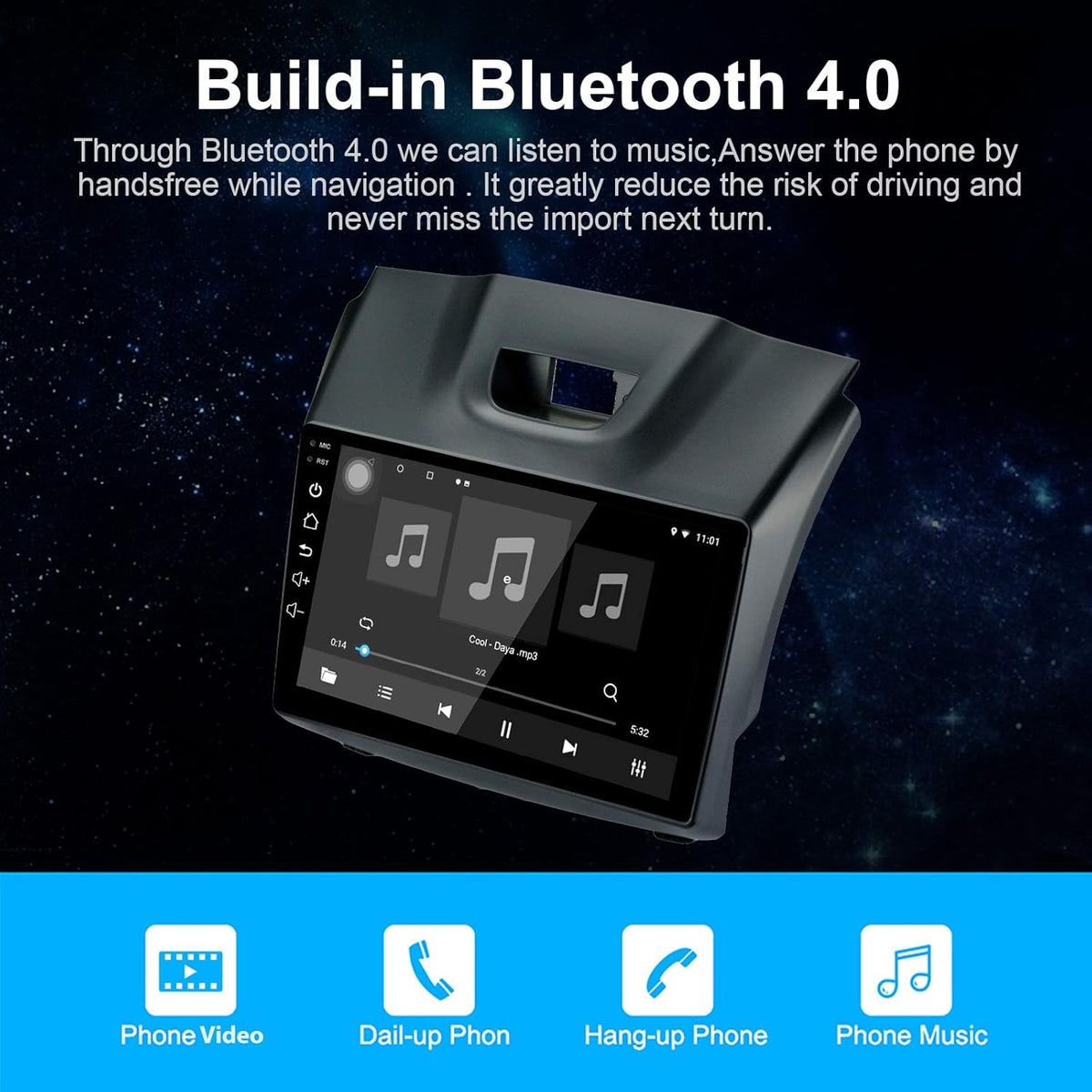 9 inch Capacitive Touch Screen Car Stereo with Bluetooth for Isuzu D-MAX Z972649