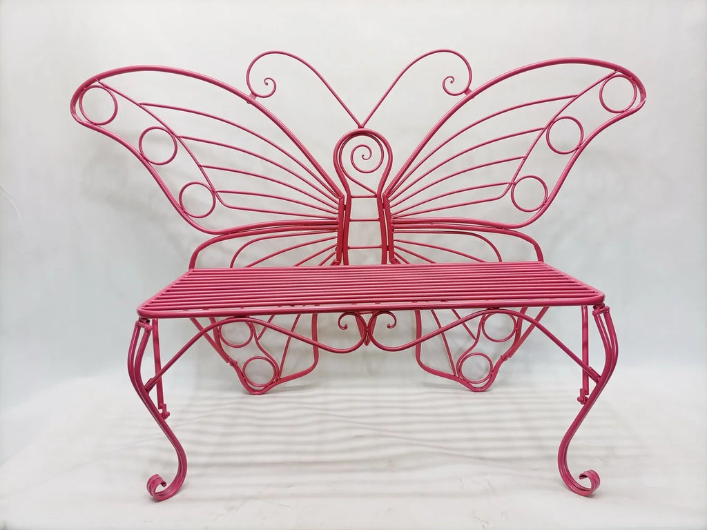 Pink Metal Butterfly Bench Q914