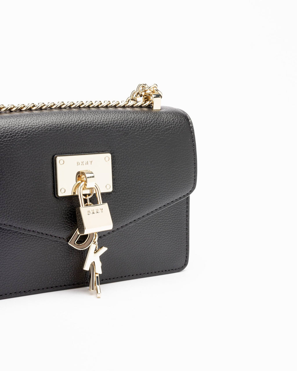 Leather Flap Shoulder Bag Black/Gold D446634