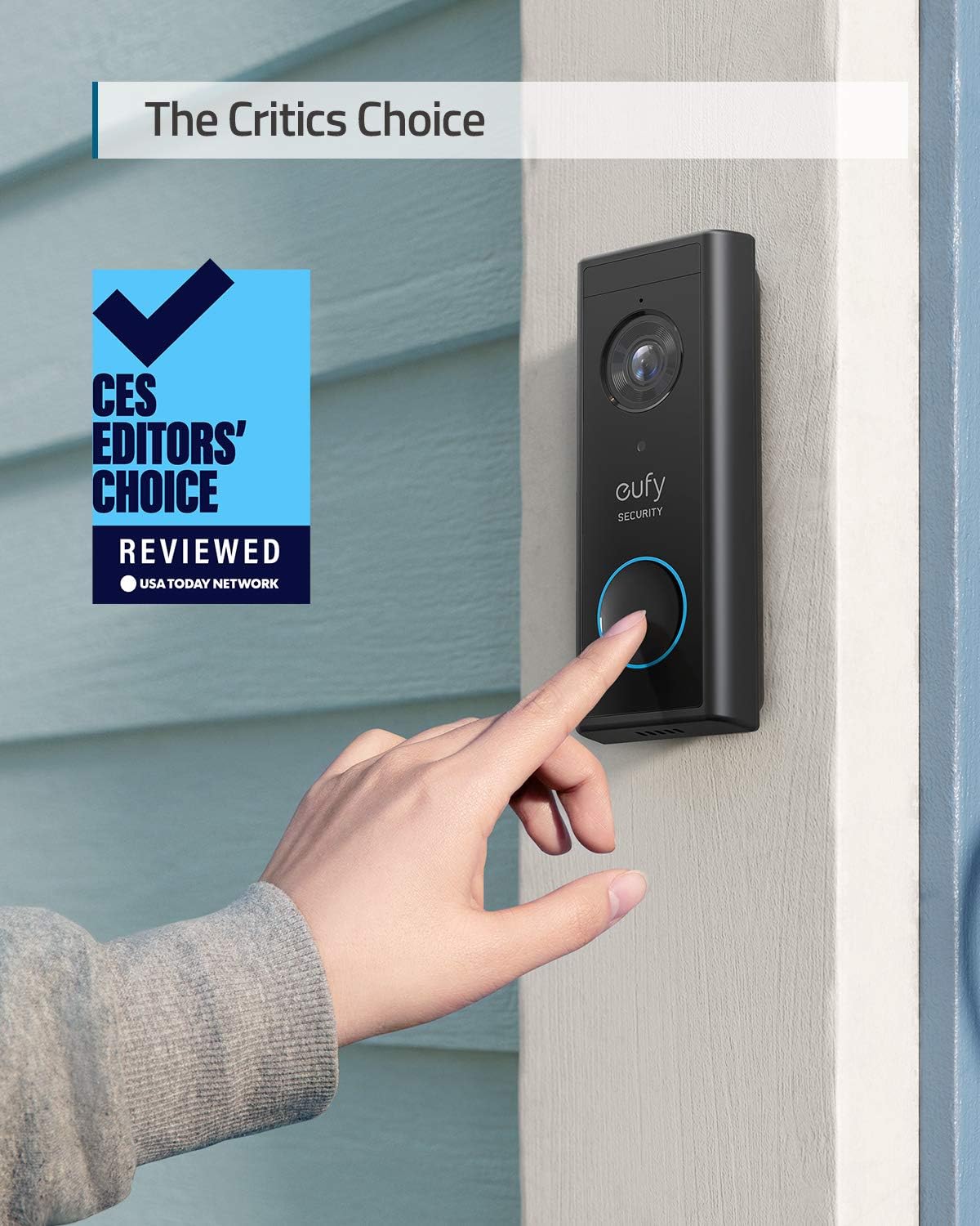 Wireless Add-on Video Doorbell with 2K Resolution and 2-Way Audio J9003