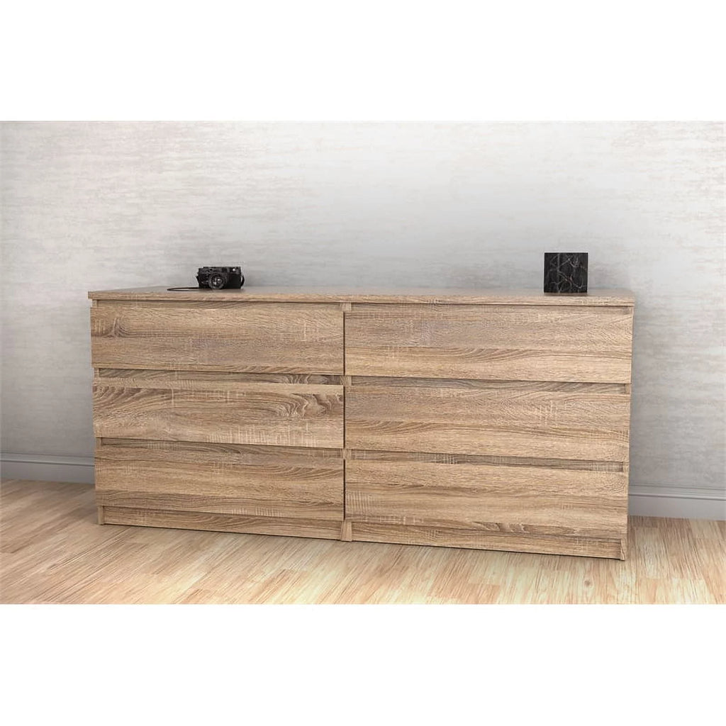 6 Drawer Wood Double Dresser T720510