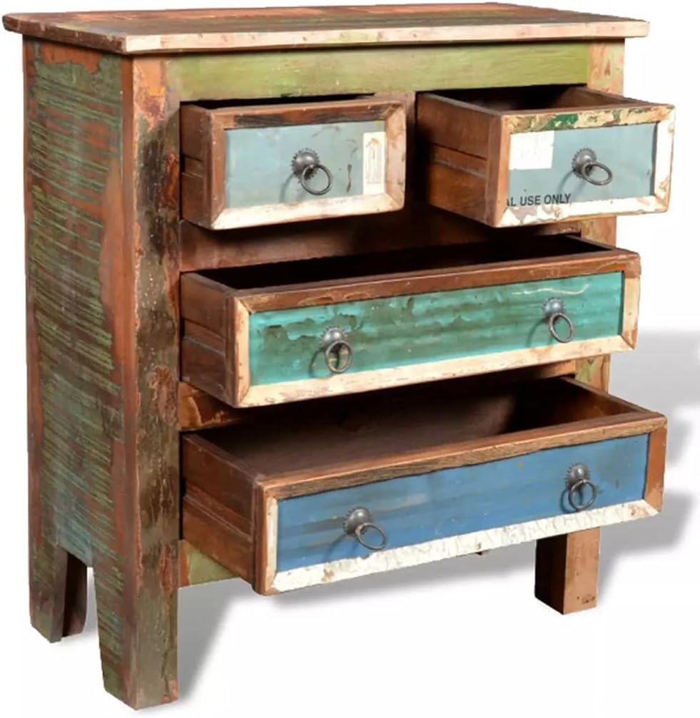 Solid Reclaimed Wood Cabinet 4 Drawers Sideboard Z2992