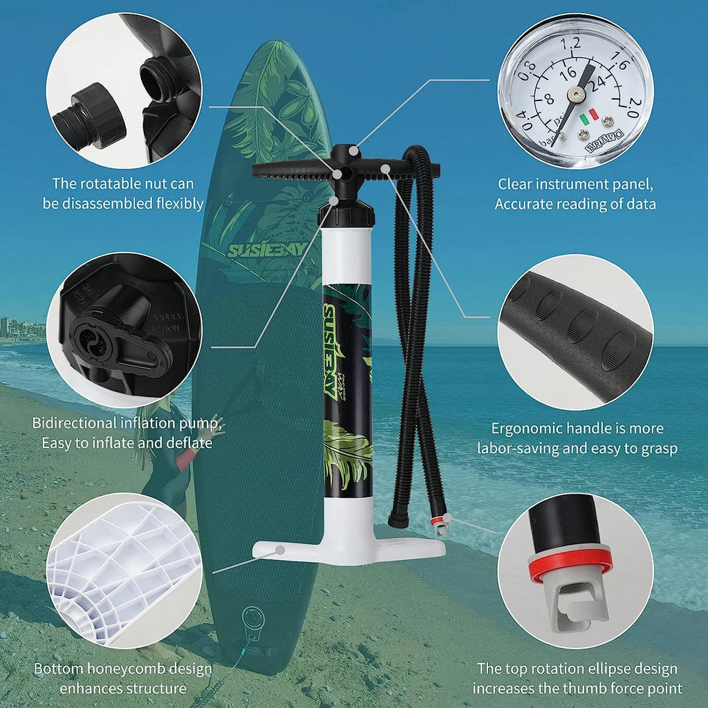 Inflatable Stand Up Paddle Board with Backpack, Non-Slip Deck, Paddle and Pump O34406
