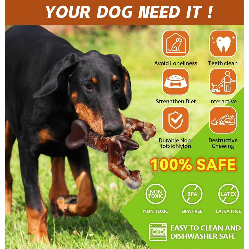Real Bacon Flavored Tough Dog Bone Chew Toy S2434