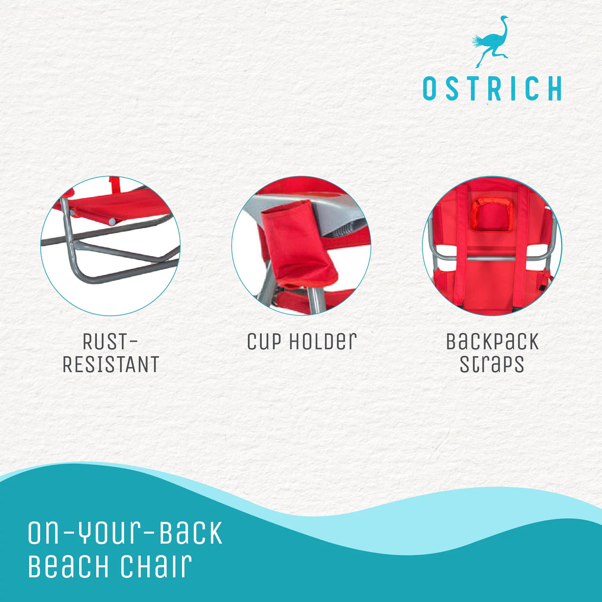 Red Outdoor Reclining Camping Chair P813