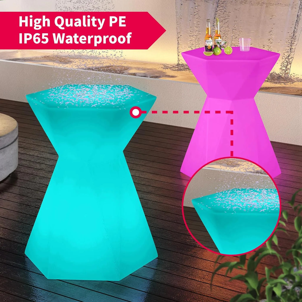 Hexagonal LED Cocktail Bar Table with Remote Control A211