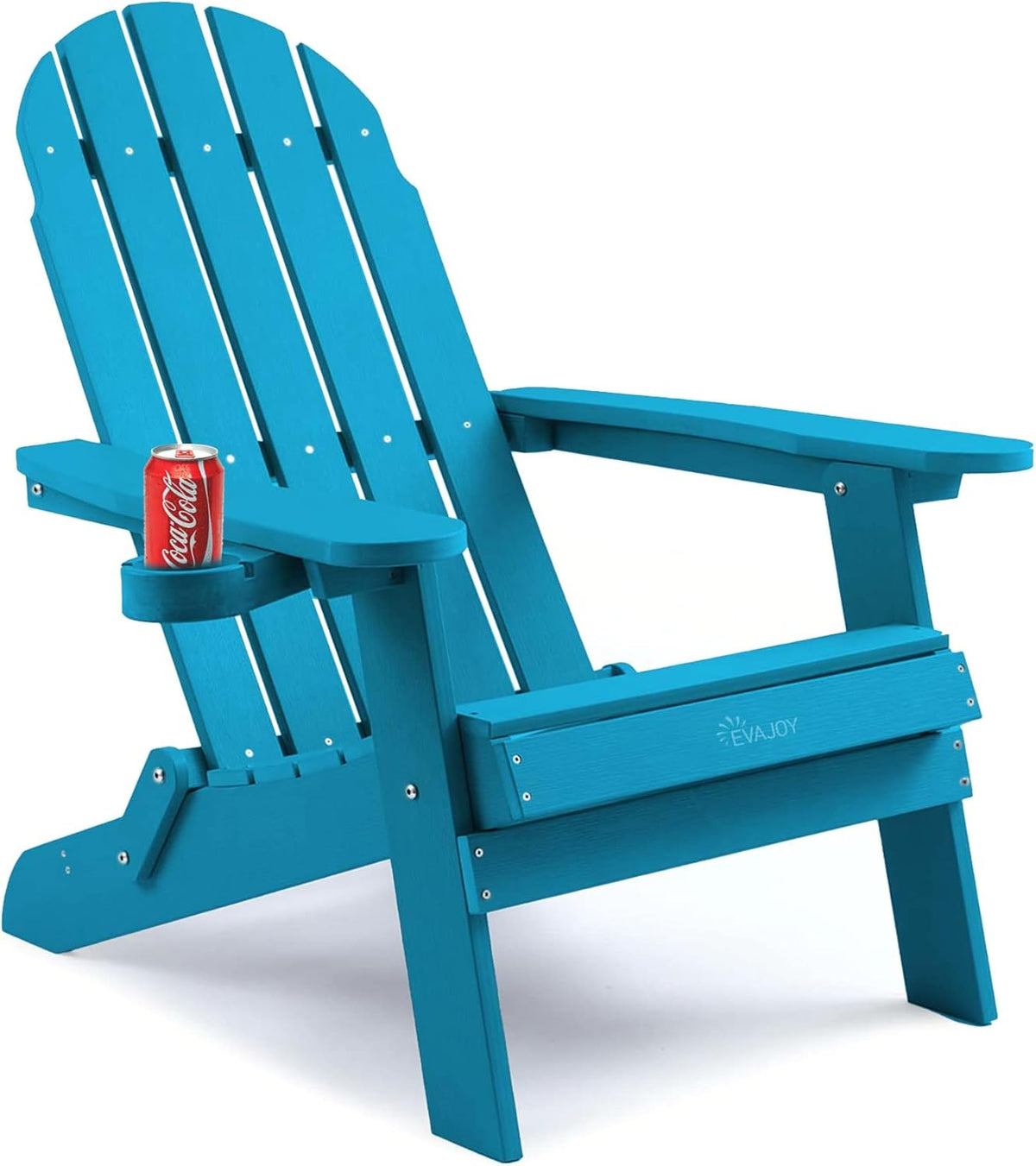 Grey Oversized Folding Adirondack Chair with Cup Holder T9722