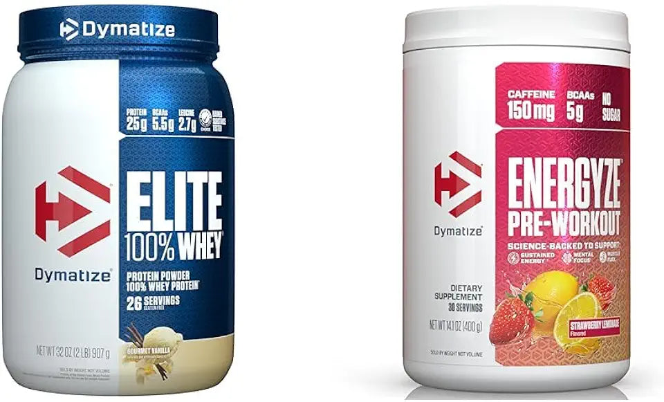 Gourmet Vanilla Whey Protein Powder, Strawberry Lemonade Pre-Workout Bundle T5652