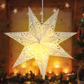 Star Paper Lanterns Lampshade with LED Light 20 Inches Warm Yellow F8750