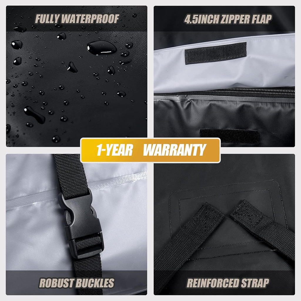 Rooftop Cargo Carrier Bag, 20 Cubic Feet Heavy Duty 100% Waterproof Car Roof Bag with Anti-Slip Mat, 6 Door Hooks, Storage Bag Z846878