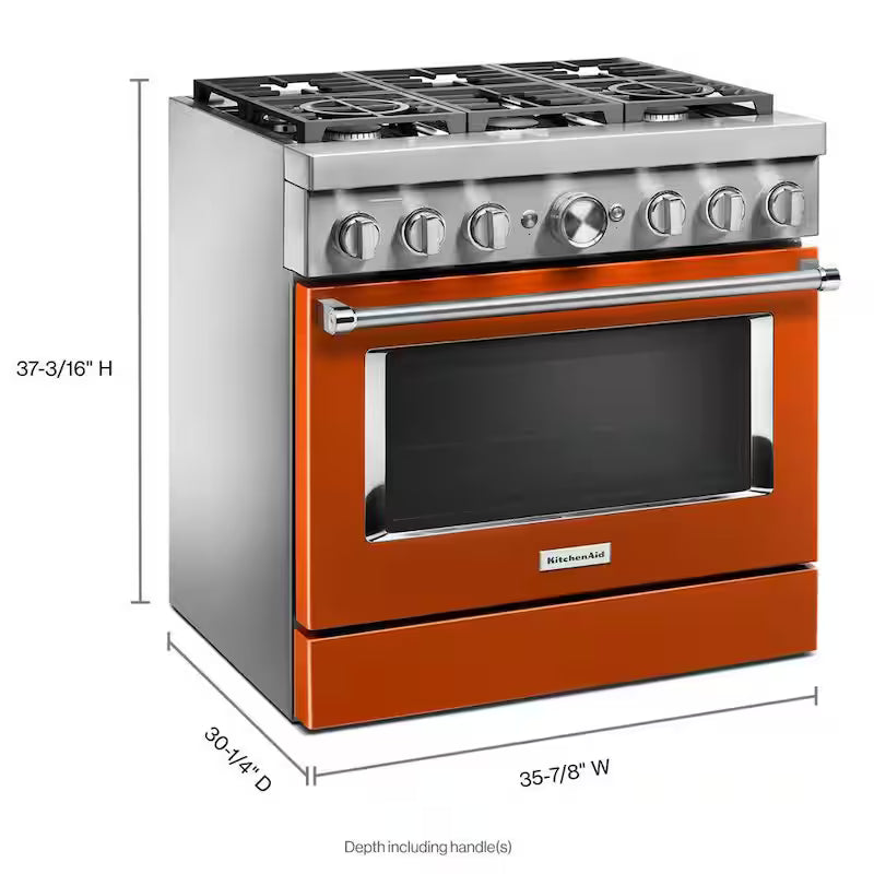 5.1 cu. ft. Dual Fuel 6-Burners Range in Scorched Orange D480