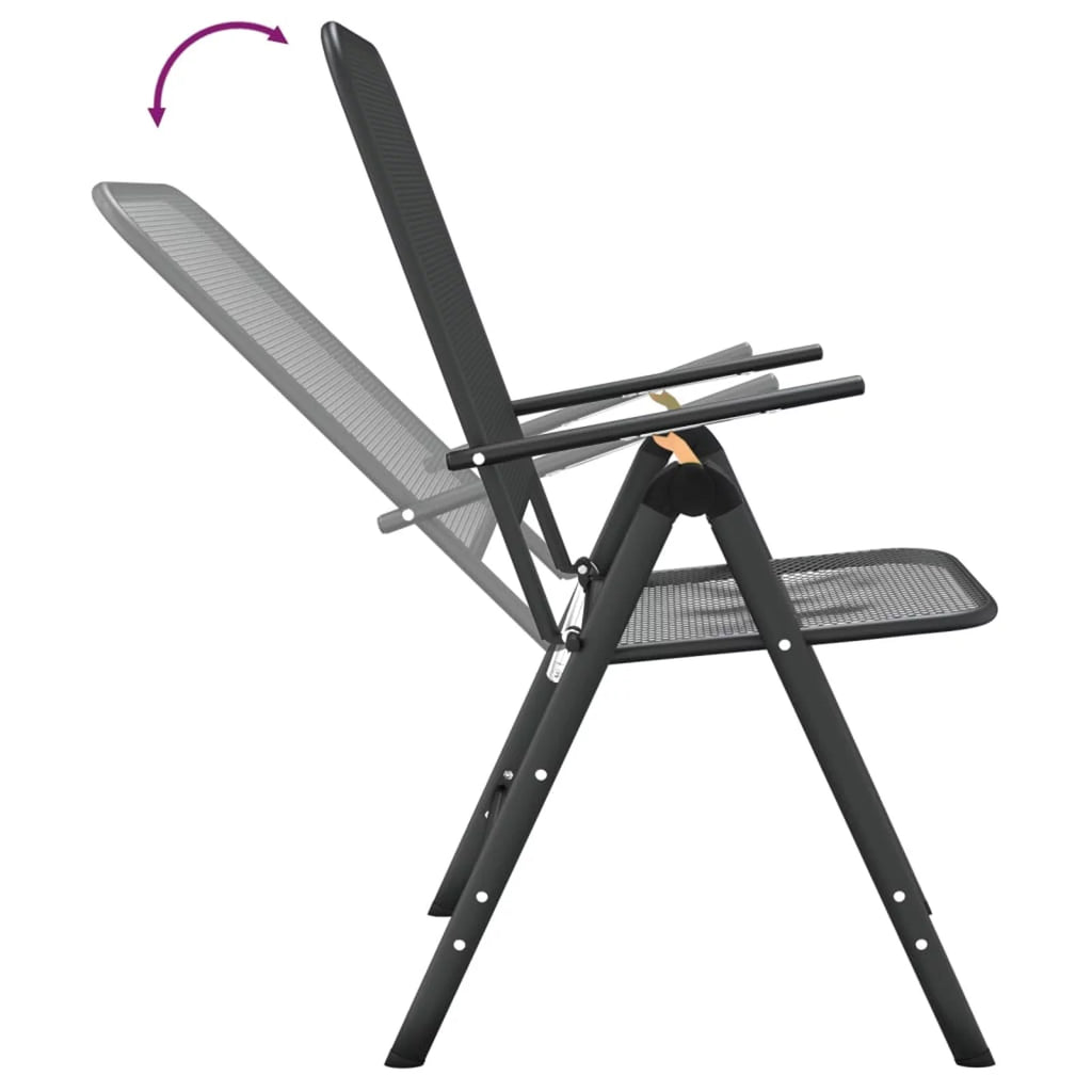 Folding Patio Chairs 2 pcs Metal Mesh Anthracite B3213