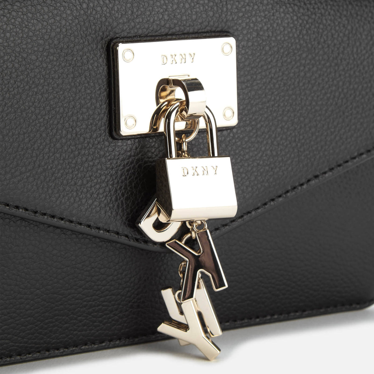 Leather Flap Shoulder Bag Black/Gold D446634