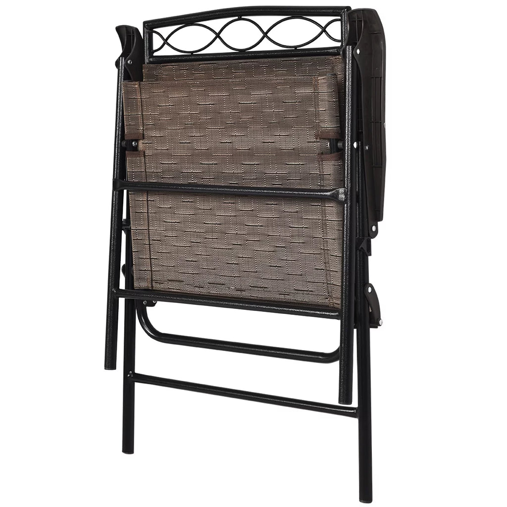 3PCS Bistro Set with Folding Chairs Table W72759