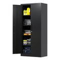 Black Metal Garage Storage Cabinet with Doors and Lock L182362