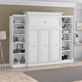 Queen Wall Bed with Storage in White Q62920