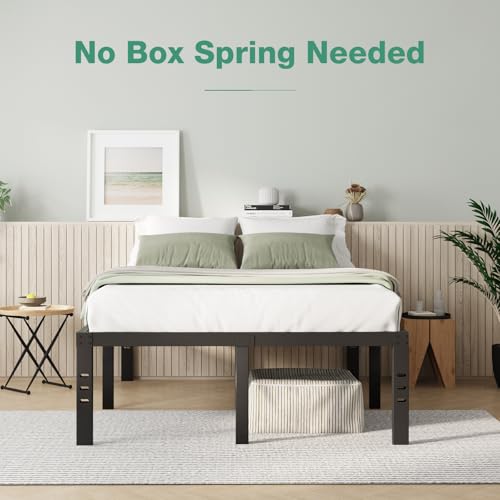 Full Size 14 Inch Metal Platform Bed Frame with Storage H78233