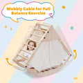 Foldable Wooden Climbing Triangle Ladder with Ramp U4926