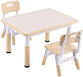 Height-Adjustable Toddler Table and 2 Chairs Set with Graffiti Desktop T321534