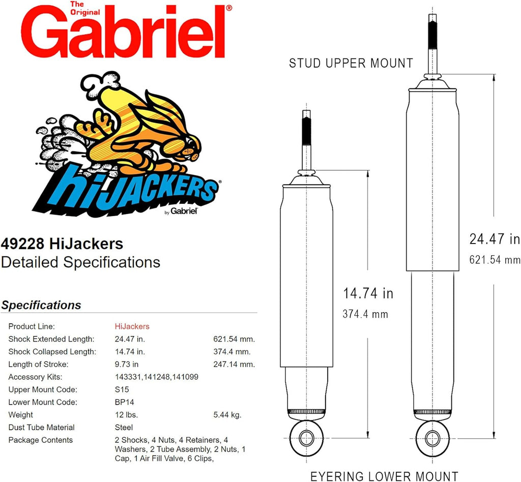 2 Pack Shock Absorber B249