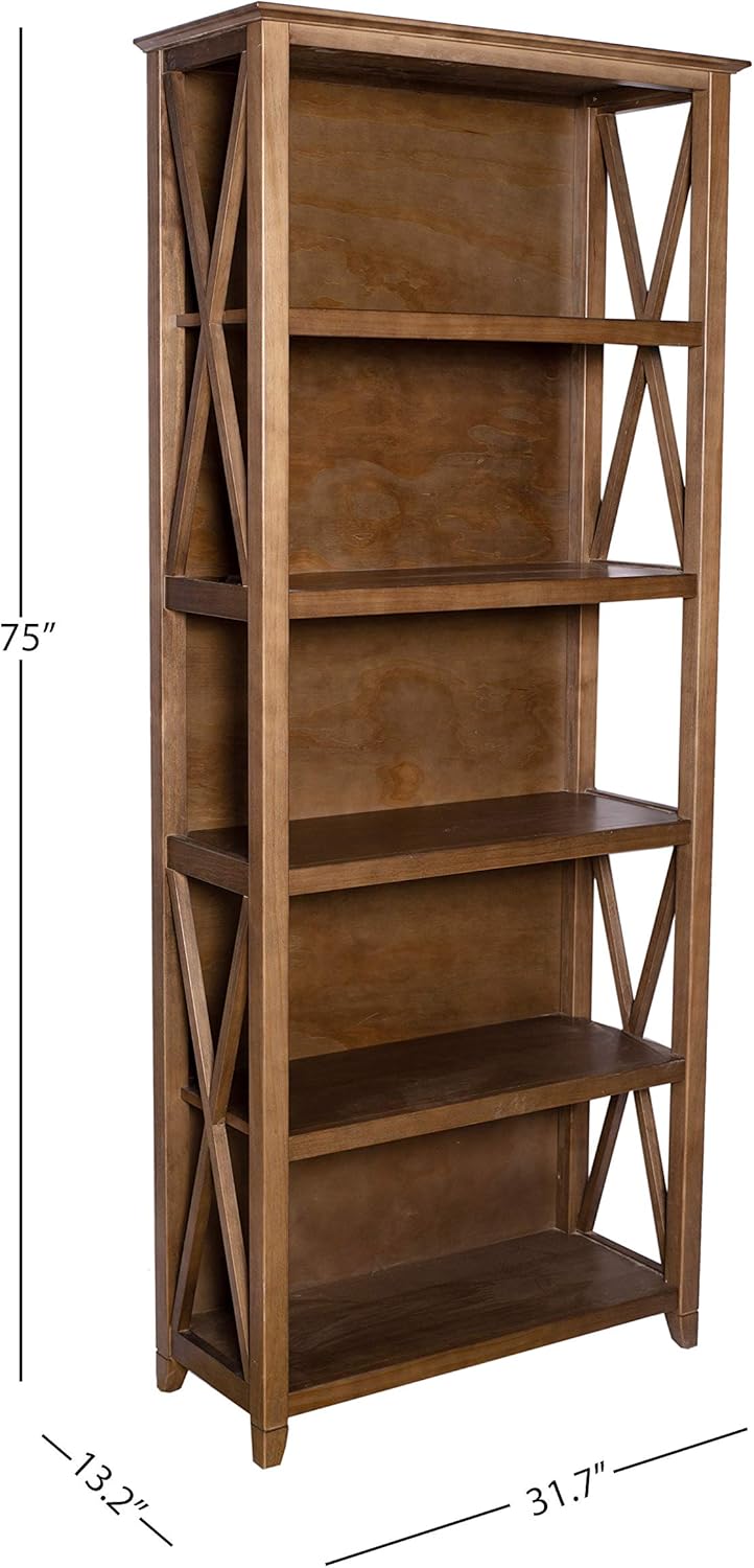 Weathered Oak Finish 5-Shelf Bookcase Q693065
