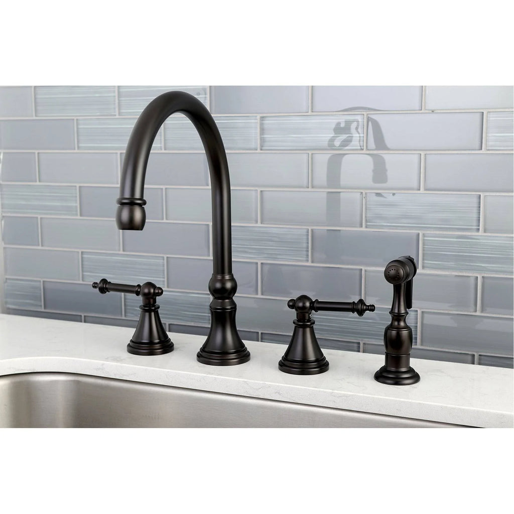 Polished Chrome Kitchen Faucet with Brass Sprayer P2179