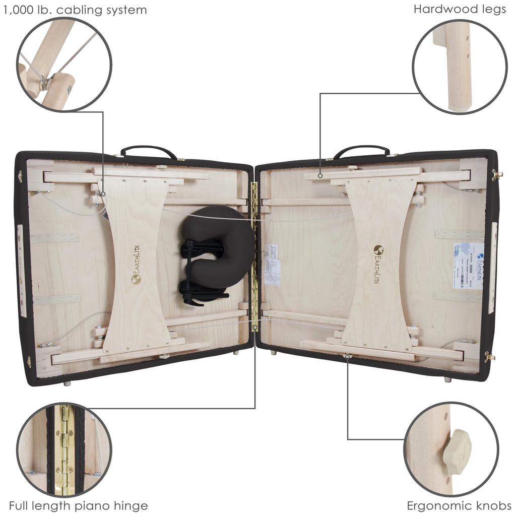Portable Massage Table Package Deluxe Adjustable Headrest, Hard Maple M662