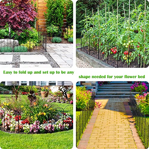 28 Pack 24in Coated Metal RustProof Decorative Garden Fence Q775