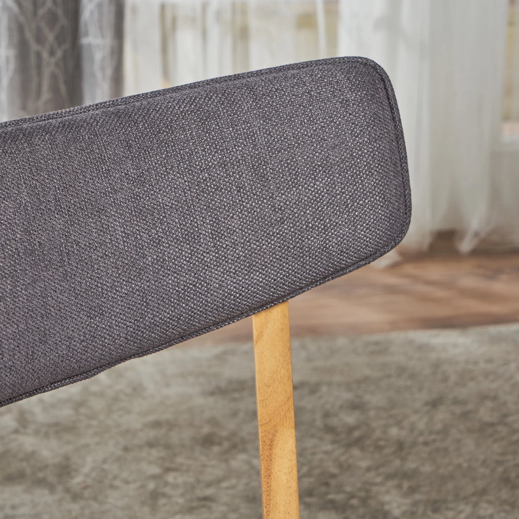 Dark Grey Fabric Dining Chairs Set of 2 A4692