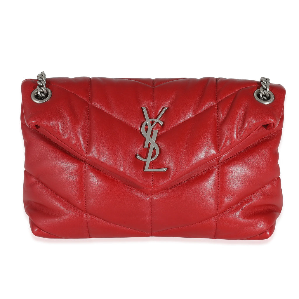 Red Quilted Lambskin Small Puffer Q2437