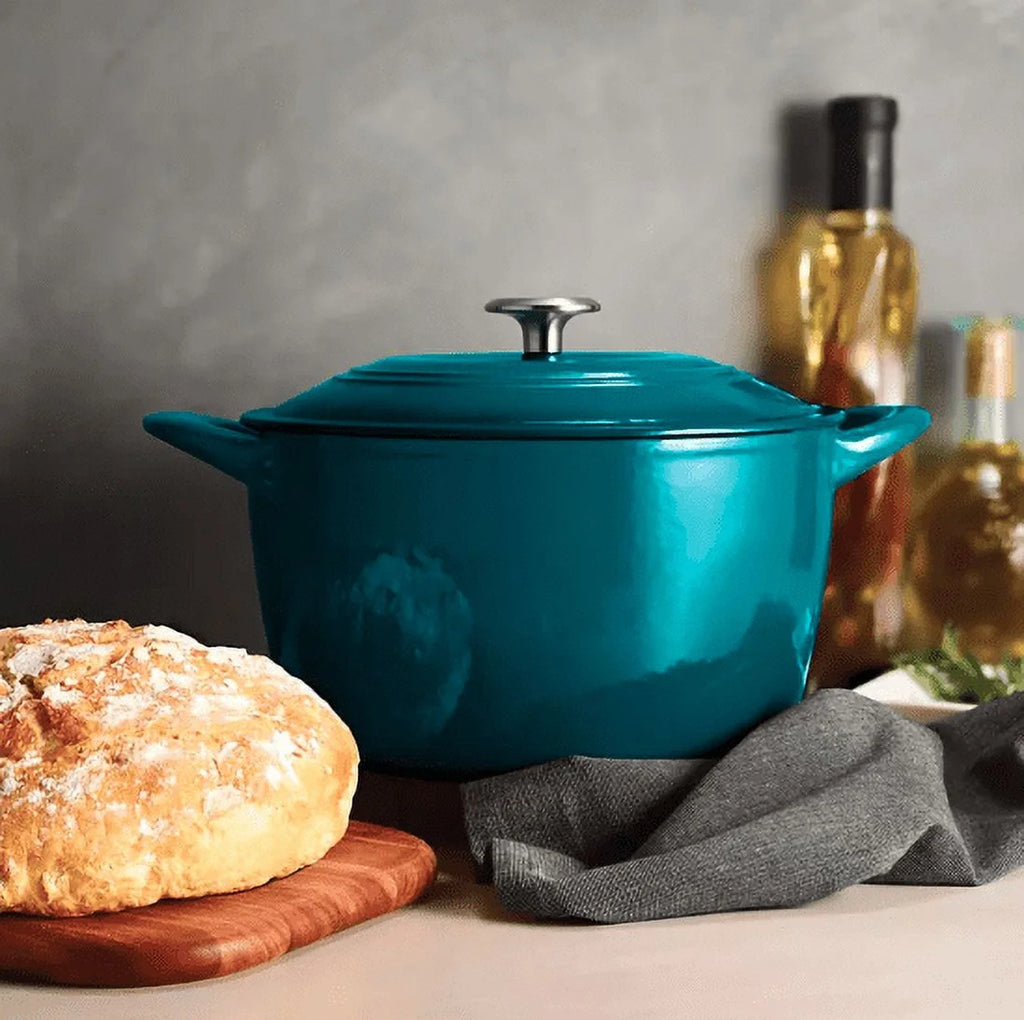 Enameled Cast Iron 7-Quart Covered Round Dutch Oven Y98768