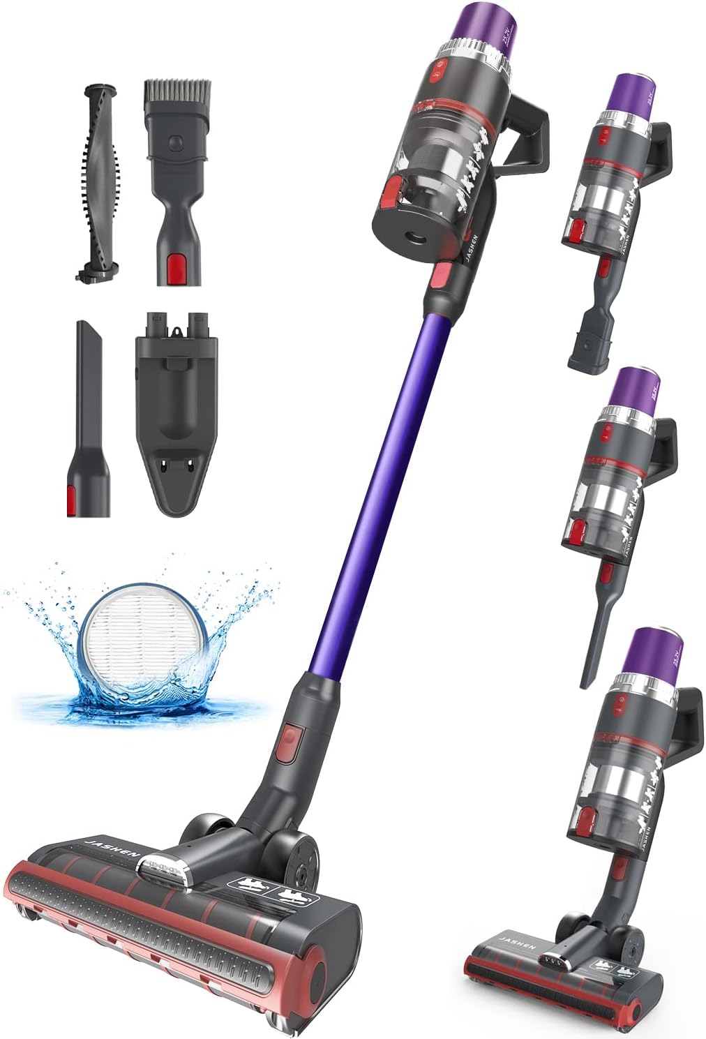 Cordless Stick Vacuum Cleaner 350W 6 in 1 Lightweight with 2500mAh Battery HEPA Filter M194525