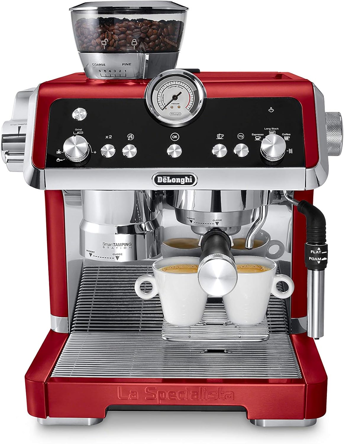 Red Stainless Steel Espresso Machine G15054