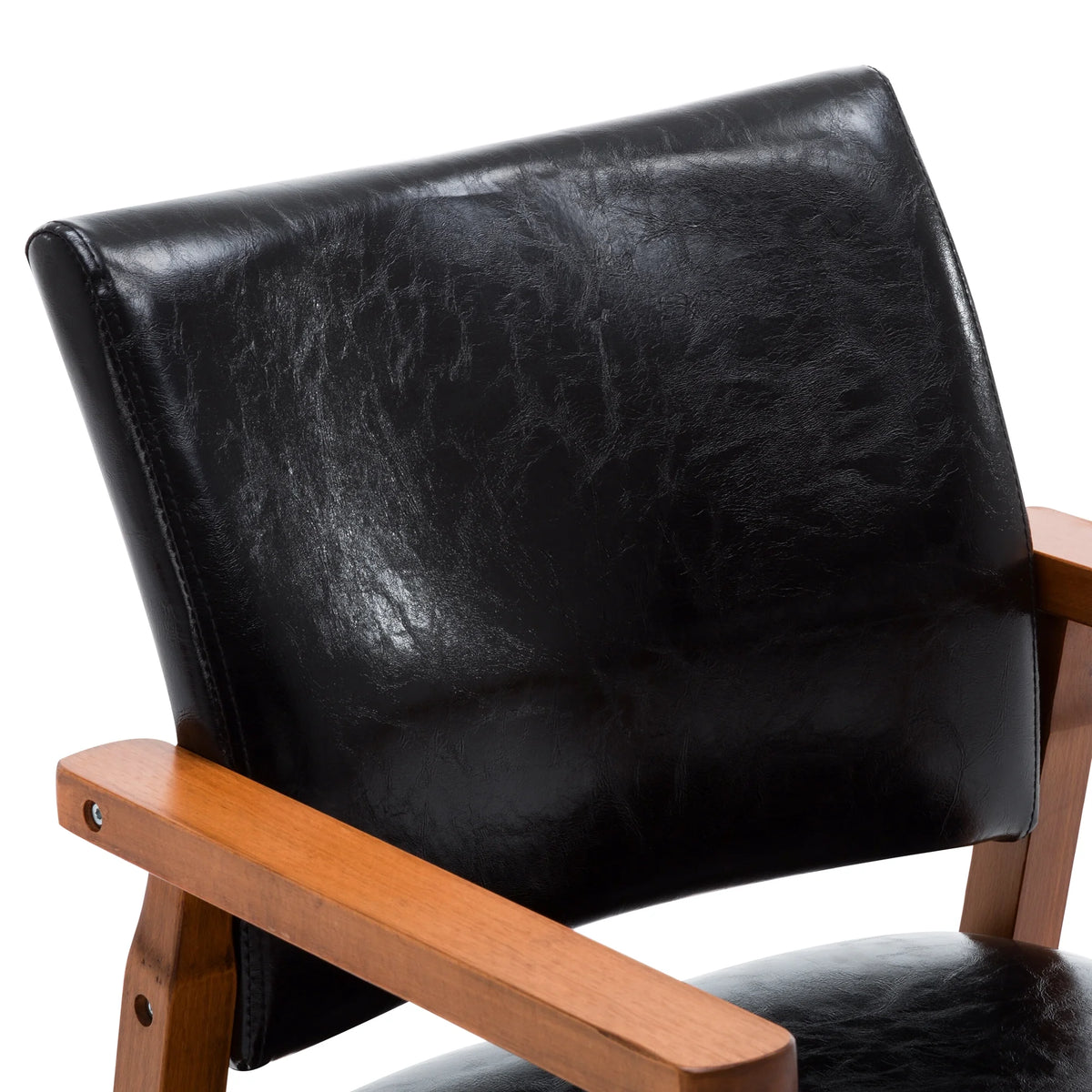 Black PU Leather Upholstered Arm Chair, Set of 1 D42360