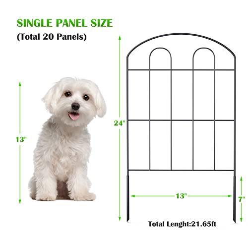 28 Pack 24in Coated Metal RustProof Decorative Garden Fence Q775