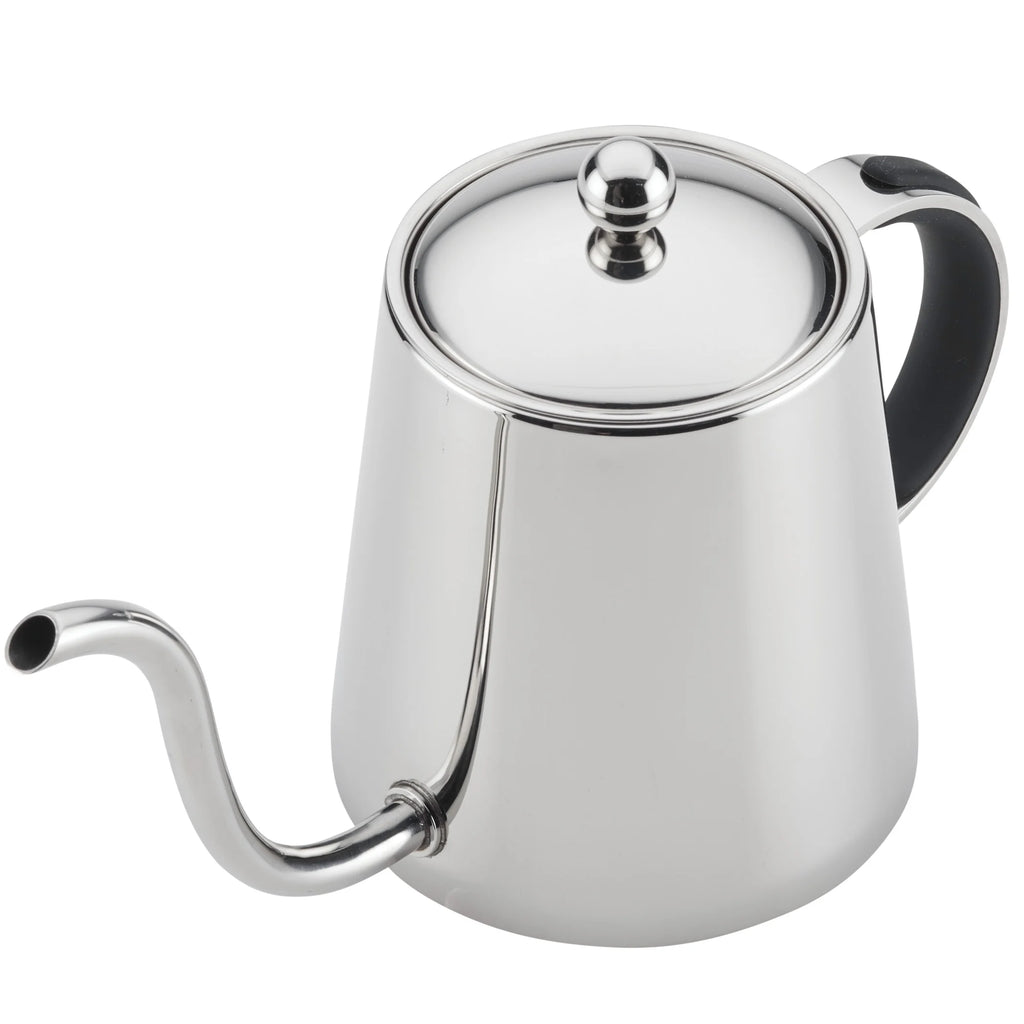 Stainless Steel Pour Over Teapot with Black Handle, 23-Ounce O737870