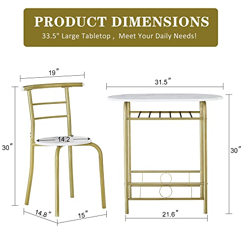 3-Piece Dining Table Set with Wine Rack Y14492