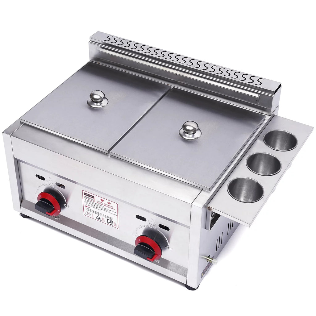Commercial Gas Deep Fryer 2 Basket 6L*2 Stainless Steel H965261