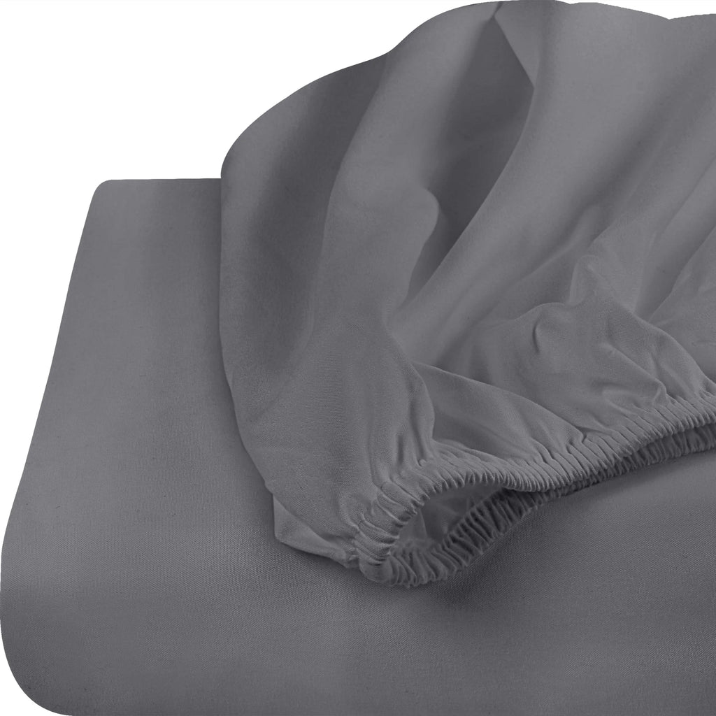 Grey Twin XL Fitted Sheets 2 Pack, Brushed Microfiber, Deep Pockets D186