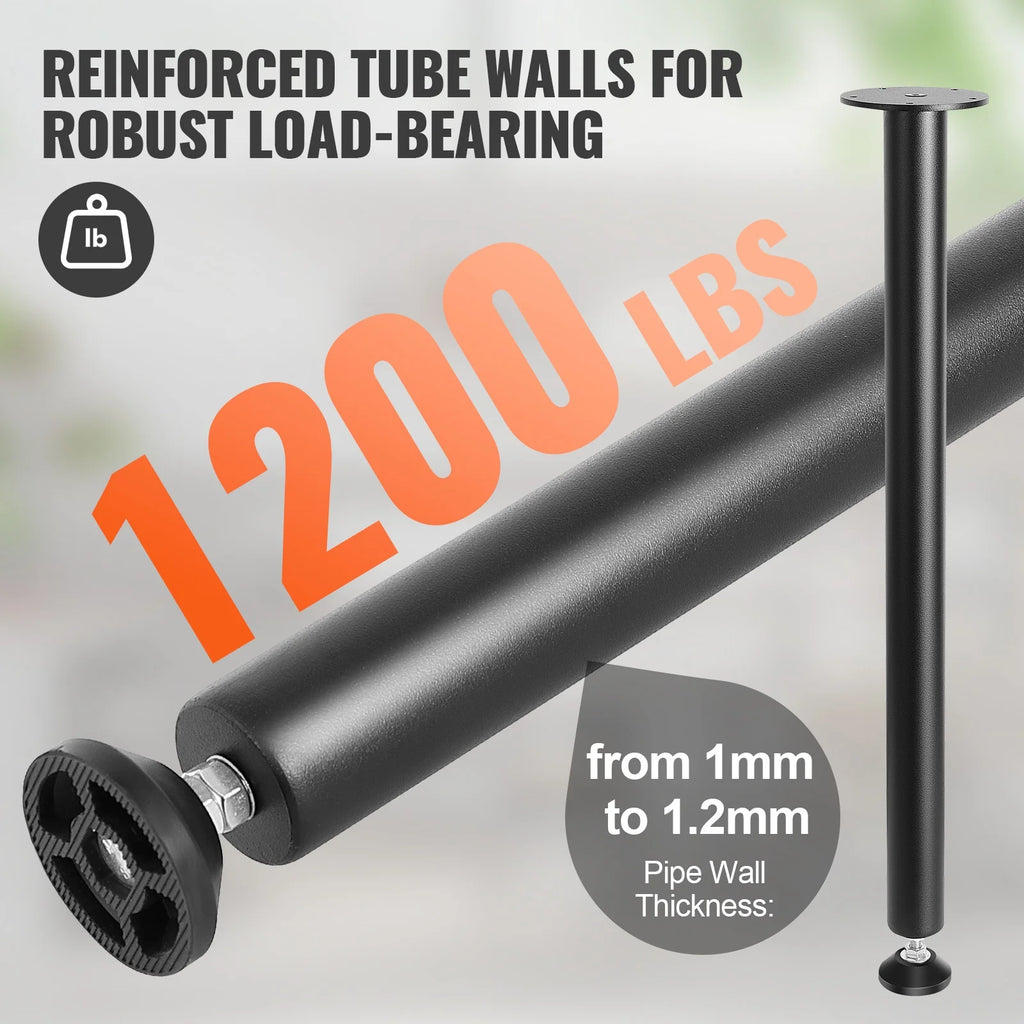 28" Solid Steel Adjustable Desk Legs Set of 4 Black M5110