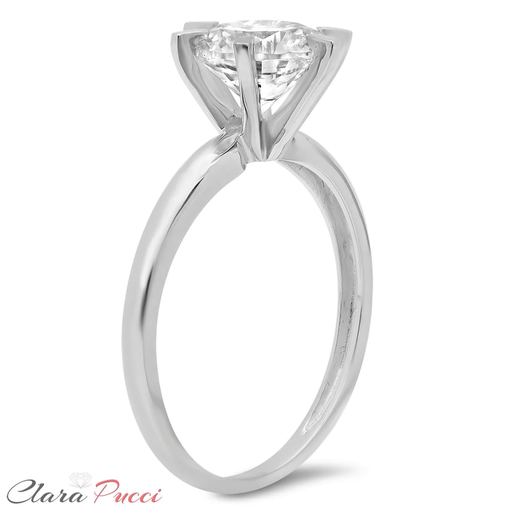 18K White Gold Solitaire Engagement Ring A3320