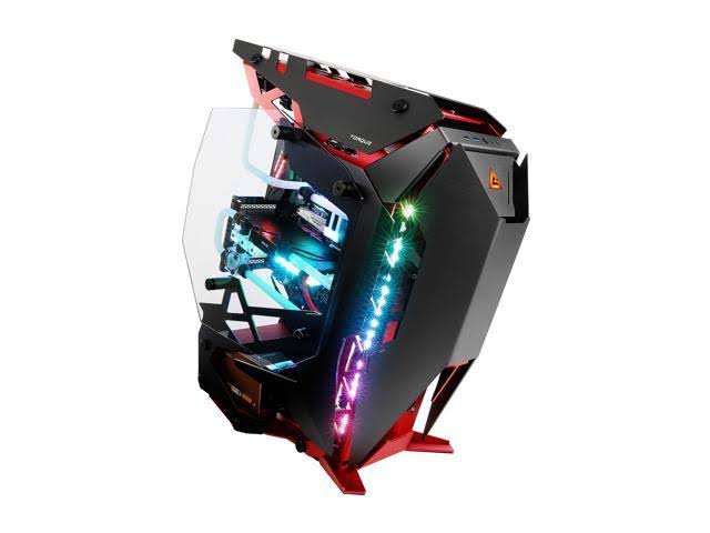 Black Red Aluminum ATX Mid Tower Computer Case S93840
