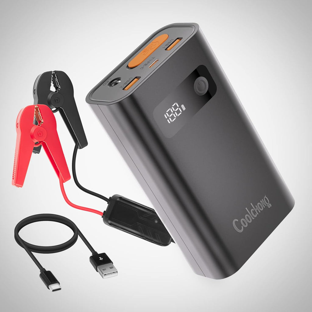 Portable Car Jump Starter with Power Bank and LED Light, 12000mAh, Pack of 2 I1725