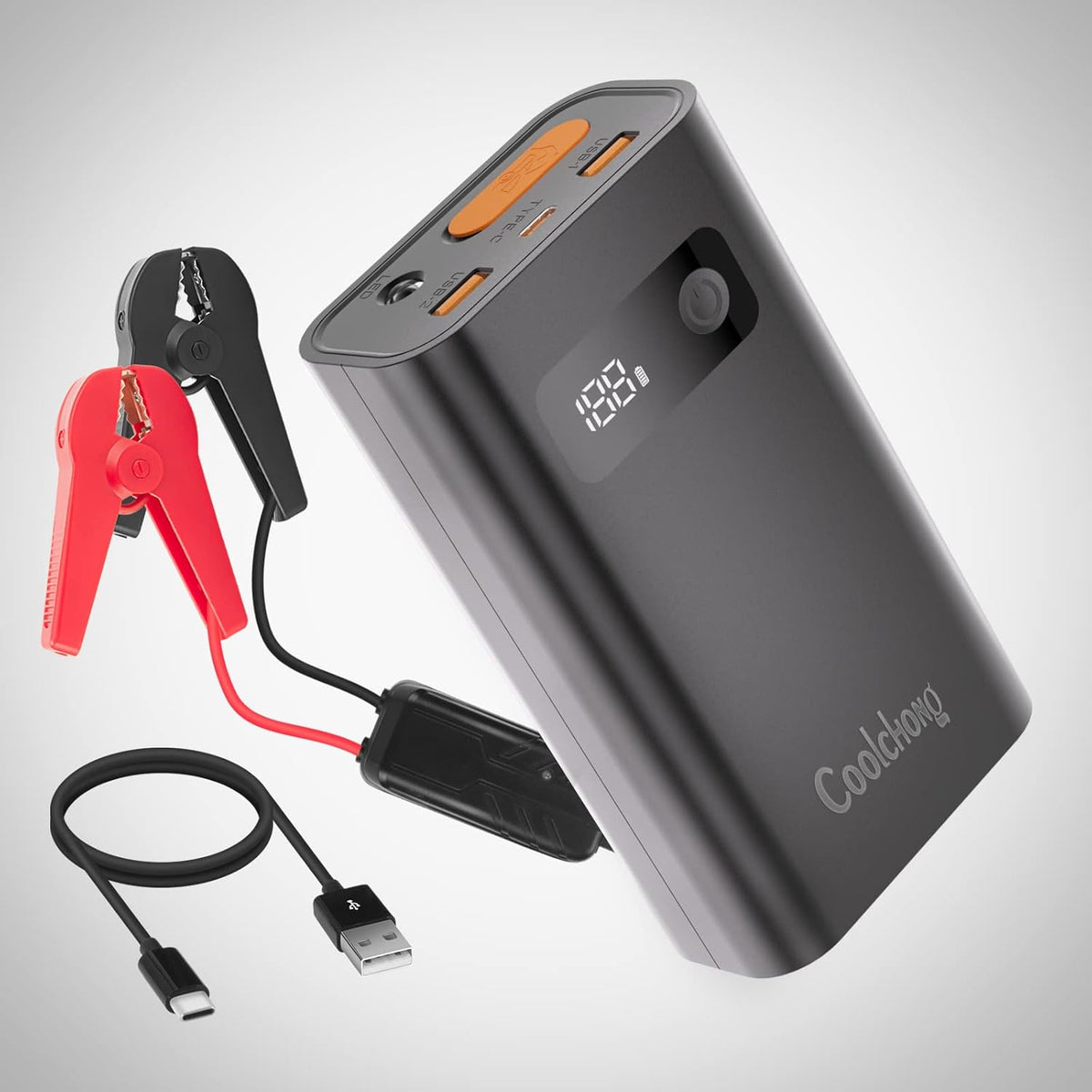 Portable Car Jump Starter with Power Bank and LED Light, 12000mAh, Pack of 2 I1725