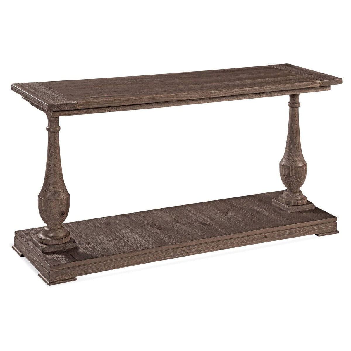 Smoked Barnwood Brown Wood Console Table X7185