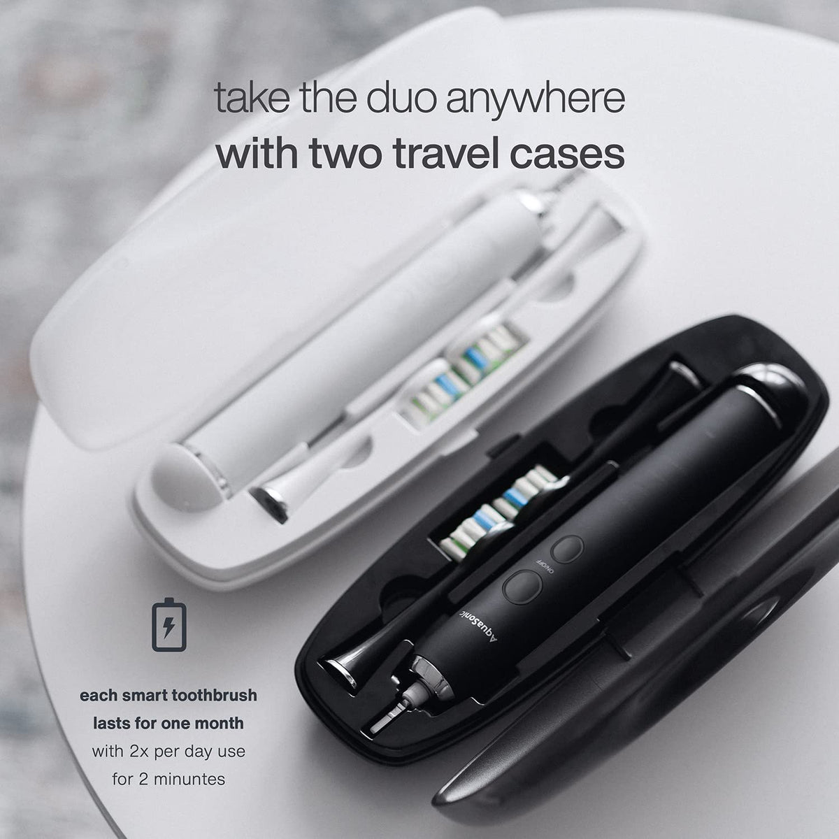 Electric Smart Toothbrush with 4 Modes, UV Sanitizing Base, 10 Brush Heads, 2 Travel Cases, Pack of 2 H85157