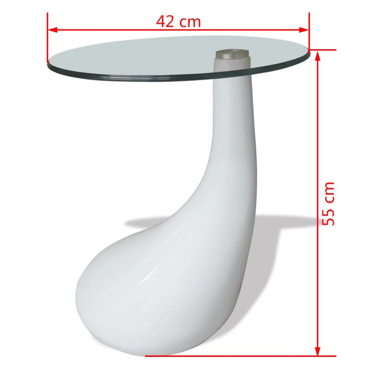Round Glass Top White Coffee Table E9890